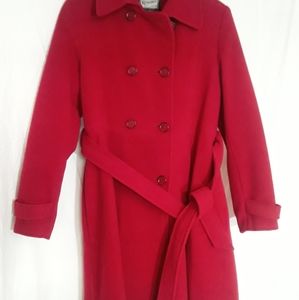 Red pea coat